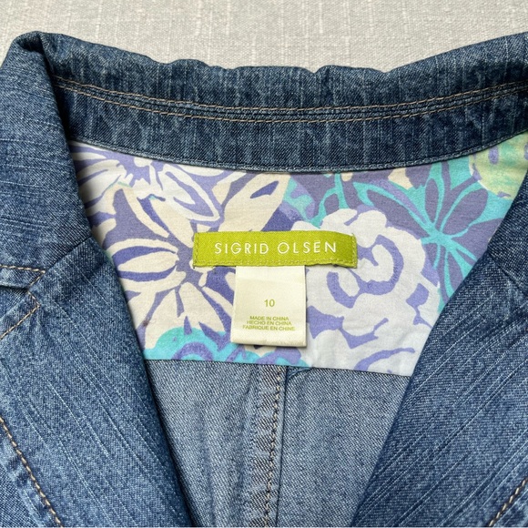 Sigrid Olsen lightweight Denim Blazier - Picture 3 of 6